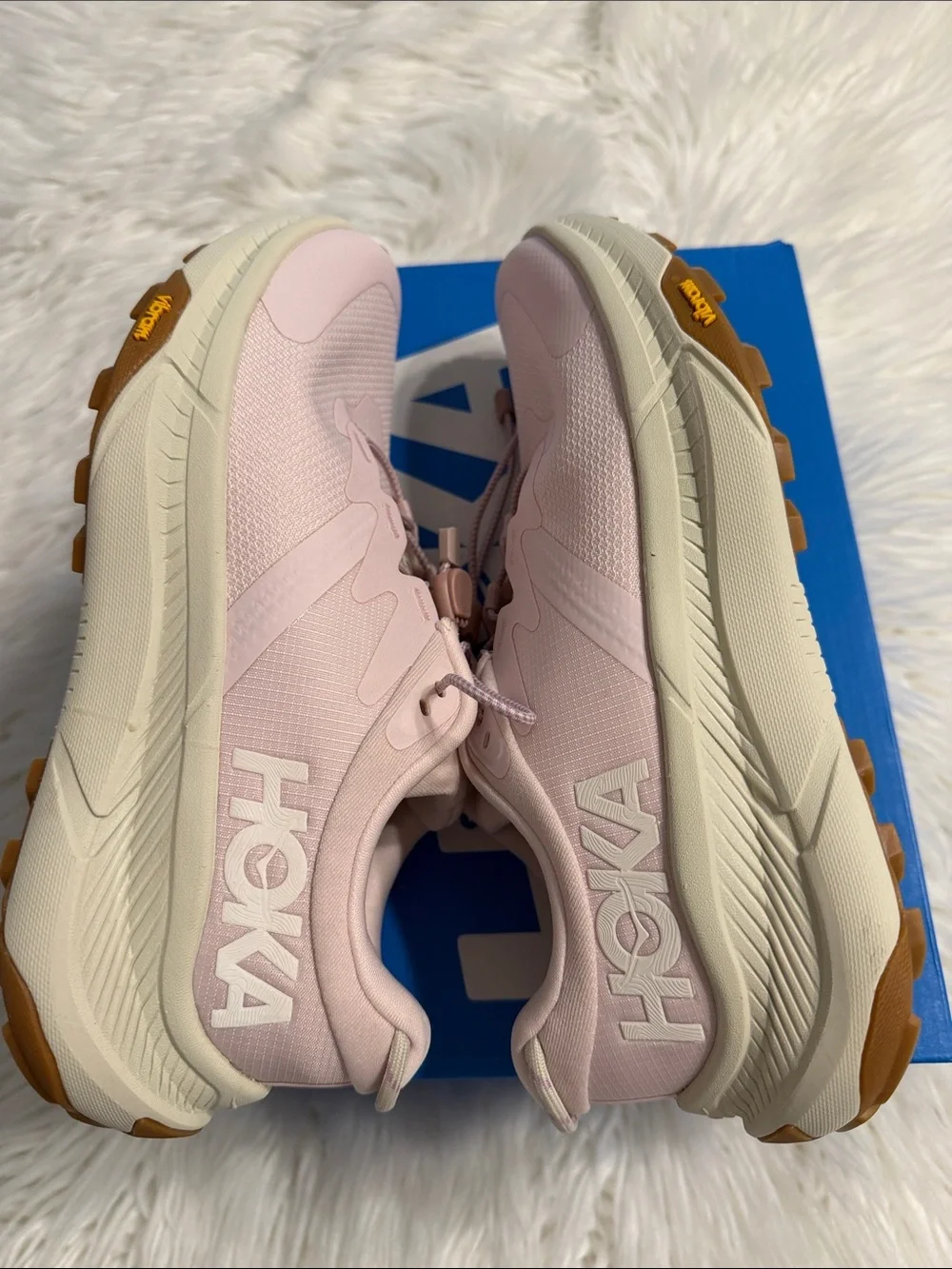 Hoka  Transport  Pale Pink /Lilac Trail Sneakers with Cream Midsole size 7